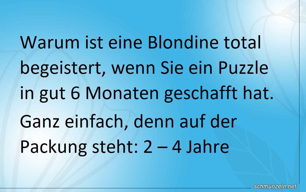 Das bekannte Blondinen Puzzle blondinenpuzzle