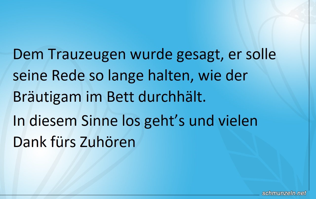 Der Trauzeuge und die Länge der Traurede trauzeuge