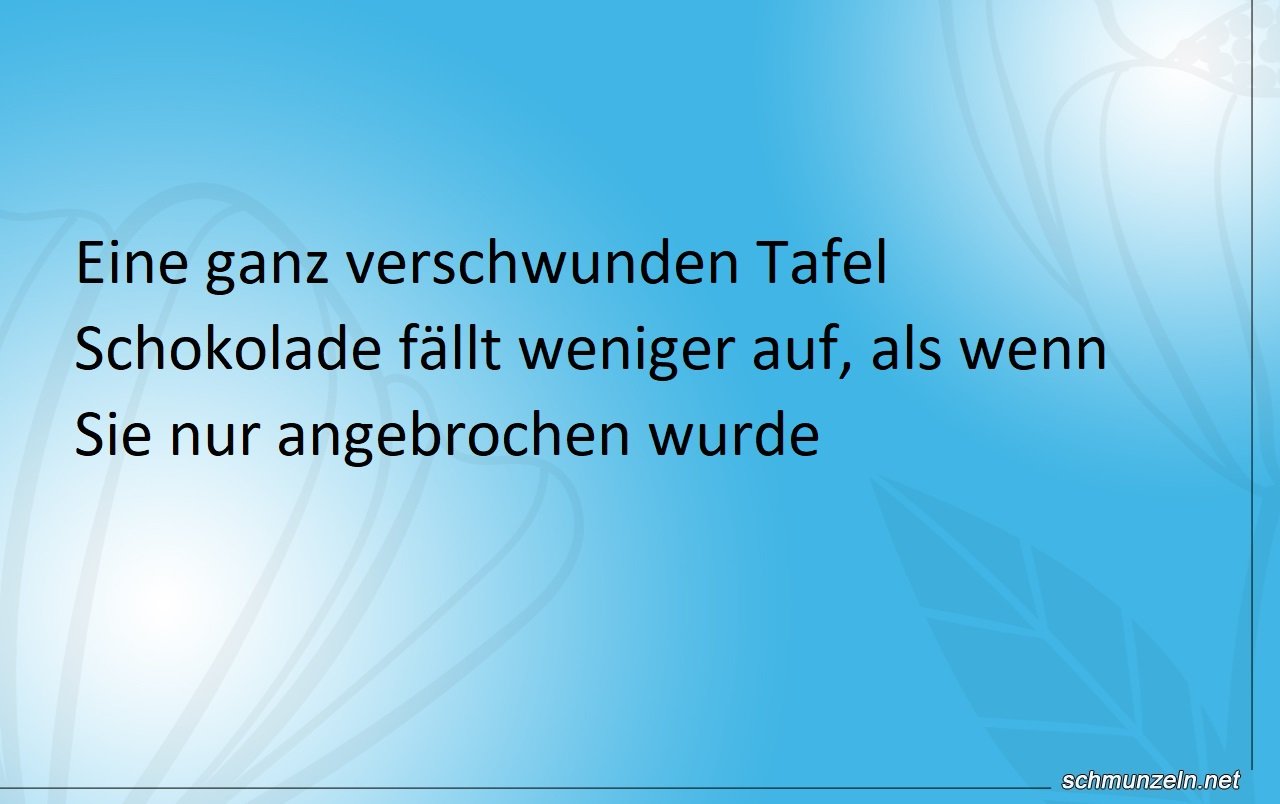 verschwundene schokolade