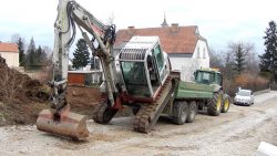 bagger aufladen ohne rampe