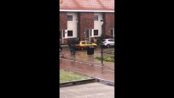 den muell bei glatteis zur tonne