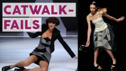 Diese Models stolpern über den Catwalk diese models stolpern ueber den