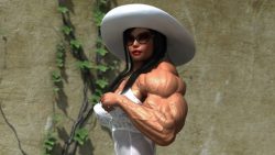 Extrem muskulöse Damen im Fitnessstudio extrem muskuloese damen im fitne