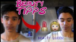 kleiner junge gibt beautytipps