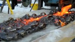 lava trifft auf eis und macht bl