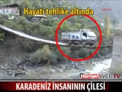 lkw fahren ueber gefaehrliche br