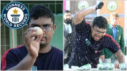 mit einem ei in der hand dosen z