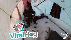 und weg ist die angel beim eis f