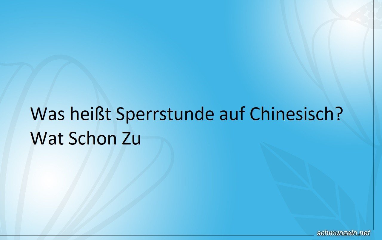 sperrstunde chinesisch