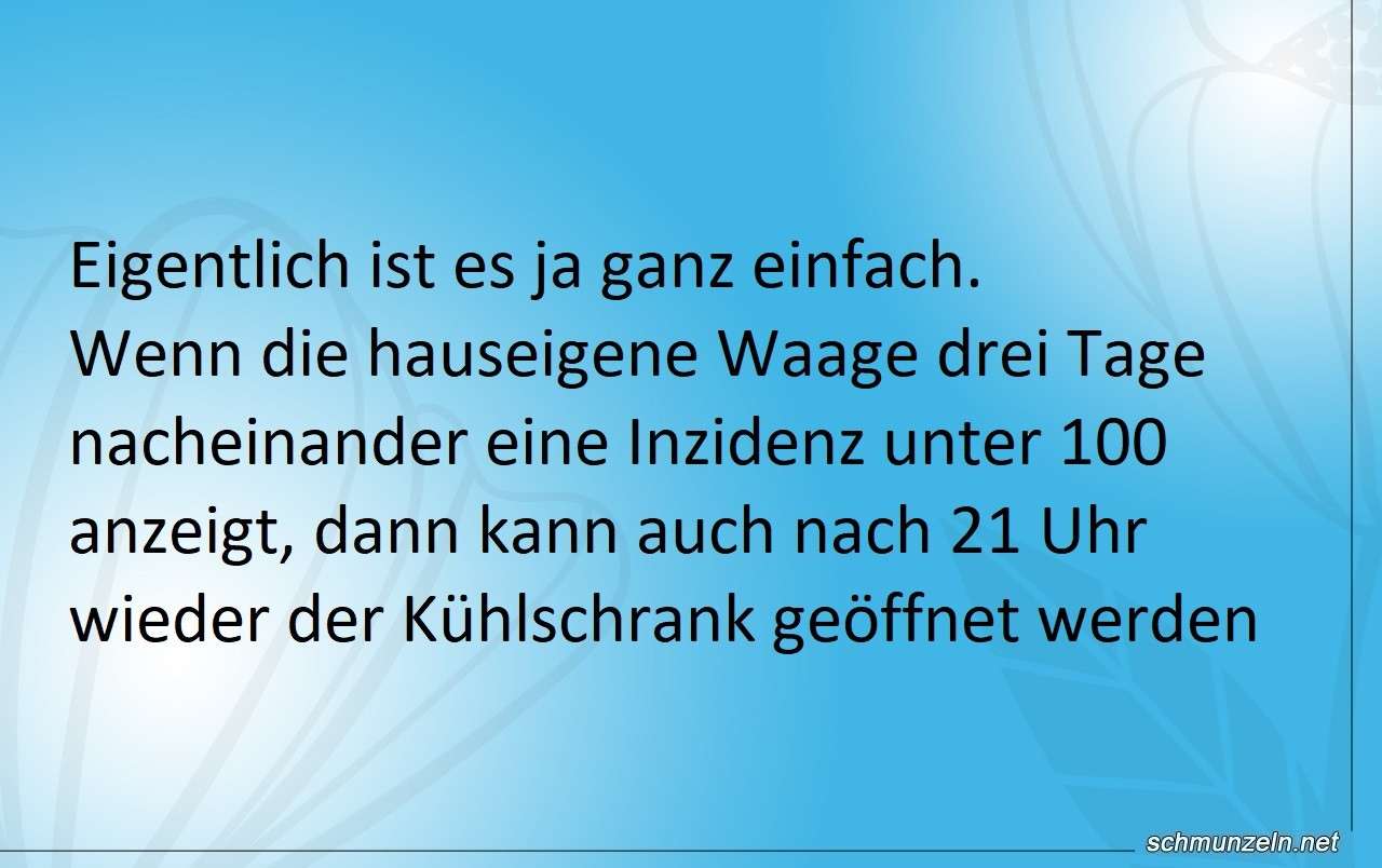 Öffnungen nach 21 Uhr wieder gestattet inzidenz kuehlschranck