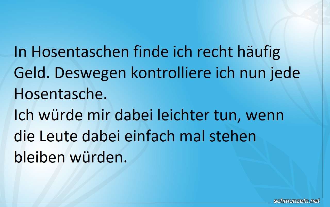 hosentaschen kontrollieren