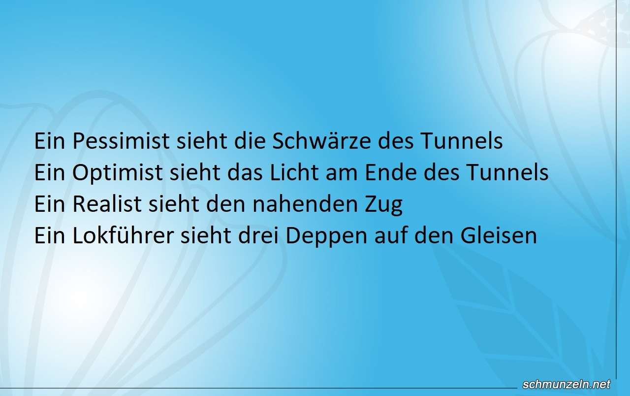 Ein Lokführer sieht drei Deppen auf den Gleisen deppen glei