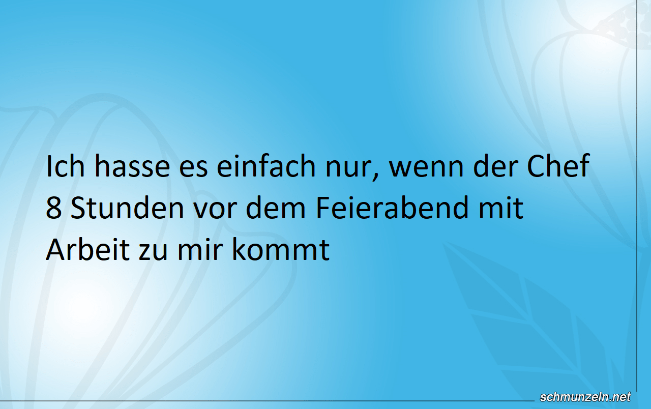 chefarbeit feierabend