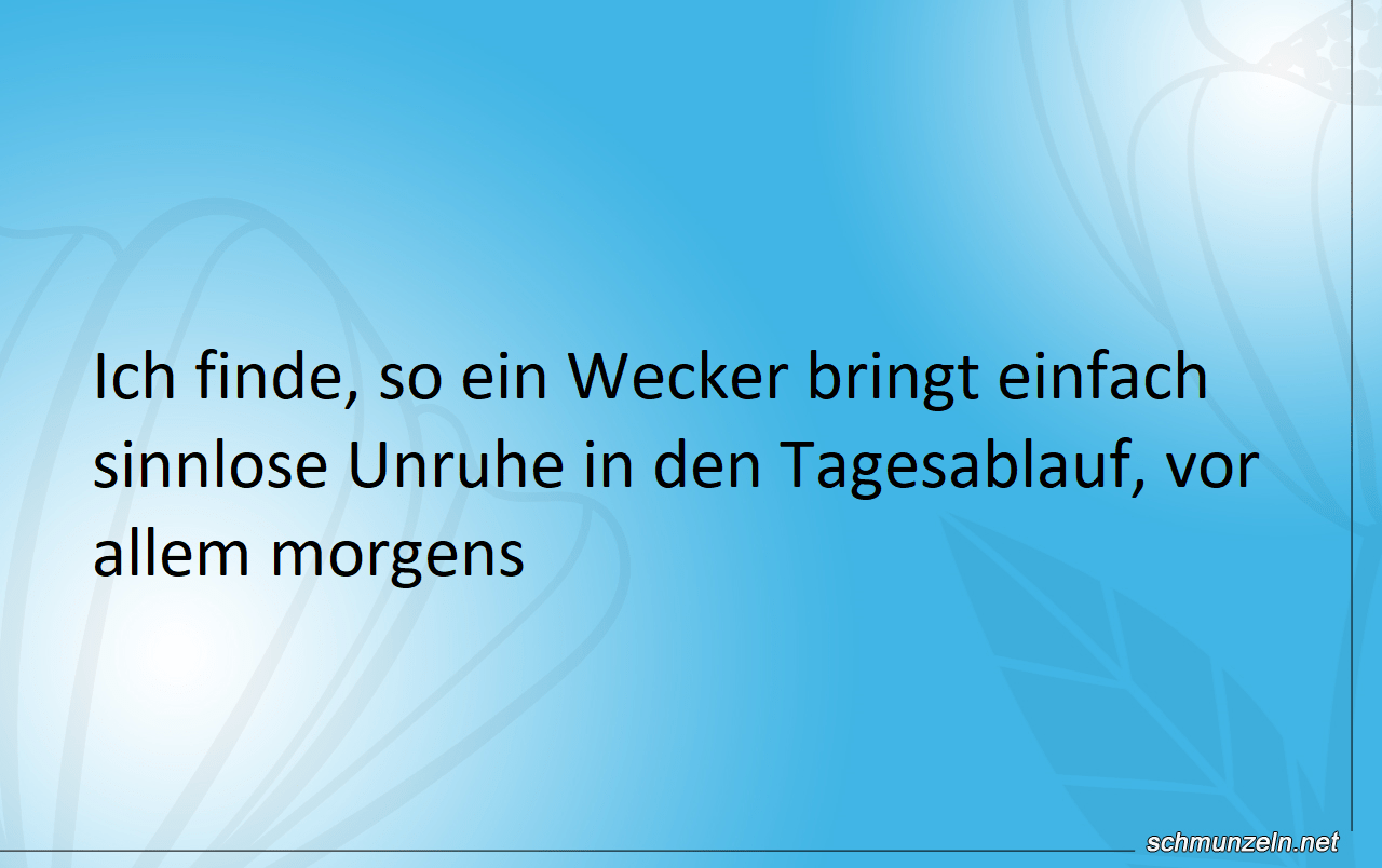 wecker unruhe