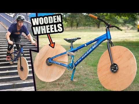 Mit Holzräder am Fahrrad fahren holz raeder